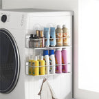 Magnetic Spice Rack For Refrigerator, Space Saving Magnetic Shelf For Fridge White 4 Pack