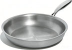 Umite Chef 12 inch 5 Ply Stainless Steel Frying Pan Non-Toxic PFOA&PTFE Free Skillets, Professional Cookware- Oven Safe & Induction Compatible, Fast & Even Heat, Heavy Duty, Cool Grip Handles