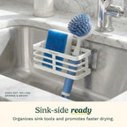 Cuisinart Sponge Holder for Kitchen Sink—Metal Sink Caddy with Triple Suction Cups, Kitchen Sink Organizer, Organization and Storage for Sponges, Brushes, Soap & Cleaning Accessories