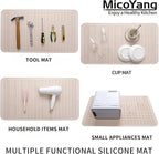 MicoYang Silicone Dish Drying Mat for Multiple Usage,Easy clean,Eco-friendly,Heat-resistant Silicone Mat for Kitchen Counter or Sink,Refrigerator or Drawer Liner Tapioca 4XL 32 inches x 18 inches
