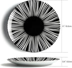 Black and White Striped Ceramic Plates Set of 6-6 Inch Zebra Pattern Dessert & Appetizer Plates, Minimalist Porcelain Dish Set, Microwave, Oven & Dishwasher Safe
