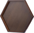 Hexagon Serving Trays & Platters, 11.8" Charcuterie Platter, Cafeteria Trays, Hexagon Wooden Ottoman Tray, Food Serving Boards Table Plates for Family Dinner Eating Parties