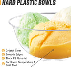Qeirudu 6 oz Mini Clear Plastic Bowls, 80 Pack Disposable Hard Plastic Party Serving Bowls for Fruit, Desserts, Parfaits, Ice Creams, Snacks