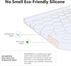 ZLR Silicone Sponge Holder & Sink Caddy Tray (6" x 12") - Narrow Dish Drying Mat for Kitchen Counter - Waterproof Soap Dispenser Organizer, Non-Slip Bathroom Vanity Tray (Meadow Violet)