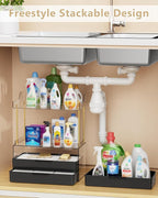 Anylady Bathroom Organizers and Storage, Makeup Organizer (Sturdy Durable Attractive), Ideal for Vanity, Countertop, Counter, Perfume, Skincare, Cabinet, Cosmetic, Dresser Organizer (deep black)