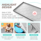 SIKADEER 31" x 22" Under Sink Mat Waterproof, Silicone Mat Kitchen Drawer Shelf and Cabinet Liner, Sink Protector for Kitchen Organizers and Storage, Boot Tray Pet Food Mats