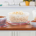 Sterilite Ultra-Seal 4.7 Qt Bowl, Large Airtight Food Storage Container, Latching Lid, Microwave and Dishwasher Safe, Clear With Red Gasket, 8-Pack