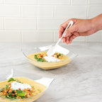 Restaurantware-Moderna 32 Ounce Fancy Plastic Bowls, 10 Square Disposable Salad Bowls - Durable, Heavy-duty, Clear Plastic Bowl, For Warm And Cold Foods