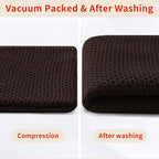 Homaxy 100% Cotton Waffle Weave Kitchen Dish Cloths, Ultra Soft Absorbent Quick Drying Dish Towels, 12 x 12 Inches, 12-Pack, Dark Brown