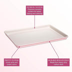 Paris Hilton Nonstick Carbon Steel Bakeware Collection, 15-Inch x 10-Inch Cookie Baking Sheet, Dishwasher Safe, Made without PFOA and PFAS, Pink Cream Two-Tone
