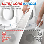 FORASTO 3Pack 2 in 1 Toilet Brush and Plunger Set, Extended Handle Plunger,Toilet Bowl Brush Plunger Set,Bathroom Cleaning Tools,Toilet Brush Plunger Combo,Cleaning Supplies，Black