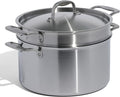 Made In Cookware | 8 Quart Stainless Steel Stock Pot With Lid and Pasta Insert | 5 Ply Stainless Clad | Professional Cookware | Crafted in Italy | Induction Compatible
