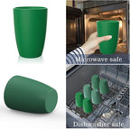 Homienly Cups for Drinking 12oz Daily Use Cups Dishwasher Safe Plastic Cups Alternative Stackable and Lightweight Reusable cups for Family Use-Forest Series