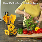Sunflower Utensil Holder Sunflower Kitchen Decor and Accessories Yellow Kitchen Decor Utensil Caddy Countertop Country Crock Counter Organizer Canister Gifts for Women