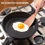 Wooden Spoons for Cooking, 10PCS Teak Wood Cookware Utensil Set with Hooks - Smooth Finish, Non-Stick, Comfortable Grip, Heat Resistant Kitchen Utensils