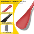 Beijiyi 3 Pack Silicone Cooking Spoons, 12.6 In Multifunction Spatula Spoon for Nonstick Cookware, BPA-Free Kitchen Utensils, Great for Cooking, Serving, Mixing, Multicolor (Black/Grey/Red)