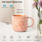 MONITO 12 OZ Coffee Mugs Set of 4, Ceramic Coffee Mugs,Modern Coffee Mugs Set with handle for Tea/Latte/Cappuccino/Milk/Cocoa. (Orange, 4 Count（Pack of 1)