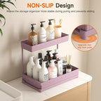 3 Pack Multi-Purpose Under Sink Organizers and Storage, 2026 L-Shaped Pull Out Cabinet Organizer for Bathroom & Kitchen, Under Cabinet Organizer with Hooks Hanging Cup (Pink, 12.85 inch)