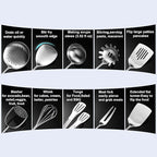 Kitchen Utensils Set Stainless Steel with Wooden Handle,Metal Cooking Utensils Set 12 PCS,Spatulas,Ladle,Skimmer,Tunners,Spaghetti Spoon,Fork,Potato Masher,Egg Whisk,Tongs