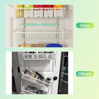 Over The Door Pantry Organizer, Pantry Organization and Storage, 6-Tier Deep Baskets Hanging Heavy-Duty Metal, Wall Spice Rack Seasoning Shelves for Home & Kitchen, Laundry Room Bathroom, White