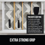 GORILLA GRIP powerGRIP Drawer Shelf and Cabinet Liner, Thick Strong Hold, Non-Adhesive Liners Protect Kitchen Cabinets and Cupboard, Bathroom Drawers, Easy Install, Breathable Mat, 12" x30', Chevron