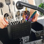 Berglander Dish Drying Rack Over The Sink, L17.5 by W 15" Rollable Stainless Steel Dish Rack with Removable Storage Basket, Perfect for Kitchen Sink