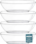 Posh Setting Plastic Party Bowls - Disposable Clip-on Bowls, Perfect for Chocolate, Candy, Apps; Set of 4 Clear Entrees