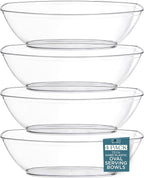 Posh Setting Plastic Party Bowls - Disposable Clip-on Bowls, Perfect for Chocolate, Candy, Apps; Set of 4 Clear Entrees