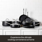 All-Clad HA1 Expert Hard Anodized NonstickFrying Pans Skillets Set with Lids (8", 10" & 12") Dishwasher-Safe, Oven-Safe Up to 500°F Compatible with All Stovetops (Gas, Electric & Induction) - Black