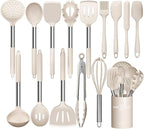 Stainless Steel Kitchen Cooking Utensil Set, Umite Chef 15 pcs Utensils - Nonstick Cookware Set Spatula -Kitchen Gadgets Tools Gift