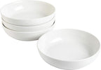Gibson Home Zen Buffet 4-Piece 41oz Salad Bowls Porcelain Ceramic Chip and Scratch Resistant Pasta Bowl, Serving Bowls, Soup Bowls Set, Large Capacity, Dishwasher & Microwave Safe White