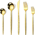 Hammered Gold Silverware Set,30 Piece Stainless Steel Flatware Set for 6,Modern Cutlery Set,Includes Spoon Fork Knives Set,Home Kitchen and Restaurant,Dishwasher Safe