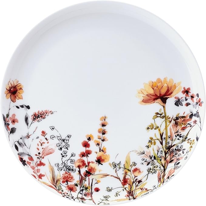 Mikasa Wildflower Bliss 12 Piece Floral Bone China Durable Chip Resistant Lightweight Dinnerware Set, Service for 4