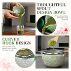 Matcha Whisk Set, Japanese Tea Ceremony Utensils (8 PCS) with Matcha Bowl with Spout (19 oz), Bamboo Whisk, Scoop, Holder, Sifter, Tea Towel – Authentic Matcha Set & Gift Box (Green)