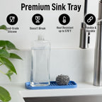 Zulay Kitchen (9x3.5) Silicone Sponge Holder for Kitchen Sink - Flexible Multipurpose Soap Tray Sponge Holder - Sink Organizer Tray for, Bathroom, Makeup, Trinkets & More (Provence Blue)