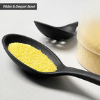 Silicone Slotted Spoons for Cooking - Extra Large Kitchen Spoons for Mixing, Serving, & Stirring - 600°F Heat-Resistant Non Stick Utensils Skimmer- Dishwasher Safe, Slotted, Black