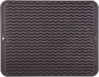 MicoYang Silicone Dish Drying Mat for Multiple Usage,Easy clean,Eco-friendly,Heat-resistant Silicone Mat for Kitchen Counter or Sink,Refrigerator or drawer liner Coffee L 16 inches x 12 inches