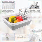 Collapsible Dish Drying Rack with Drain Plug Tube, Portable Dish Drainers for Kitchen Counter, Folding Dish Rack Over Sink Drying Dinnerware,Kitchen Sink Organizer Travel Trailer RV Camping Essentials