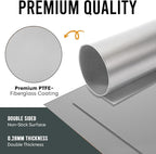 Non Stick Oven Liners for Bottom of Oven, 3 Pack Large Heavy Duty Mats, 17” x 25” BPA and PFOA Free Reusable Mat for Toaster Electric Gas Stove Microwave Charcoal or Gas Grills (Silver)