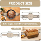 Silicone Bread Sling Oval and Round, 2Pcs Non-Stick Reusable Bread Sling, Sourdough Tools & Dutch Oven Accessories, Gray