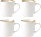 GBHOME Ceramic Coffee Mugs Set of 4, 12oz Stoneware Coffee Mugs Set For Dad Mom Women MEN, Light Weight Ceramic Coffee Cups for Latte/Tea/Beer/Hot Cocoa, Dishwasher & Microwave Safe