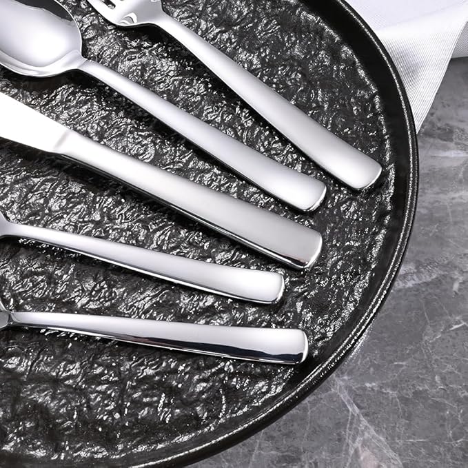 Silverware Set for 12, Prendcyx 60-Piece Heavy Duty Flatware Cutlery Set, 18/0 Food-Grade Stainless Steel Tableware Set, Dishwasher Safe for Home, Restaurant, Wedding, Party, Mirror Polished
