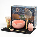 Matcha Whisk Set, Matcha Set Includes Ceramic Matcha Bowl, Matcha Whisk and Holder, Bamboo Scoop, Sifter, Scoop Rest and Tea Towel - 7 Pcs Matcha Making Kit for Matcha Lover and Tea Ceremony