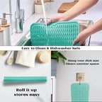 ZLR Silicone Dish Drying Mat & Heat Resistant Trivet (12" x 16") - Waterproof Counter Protector for Air Fryer, Coffee Maker - Non-Slip, BPA Free Kitchen Pad, Easy Clean Dishwasher Safe (Mint Green)