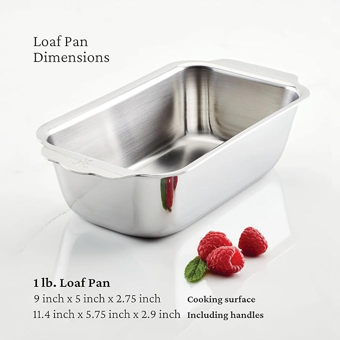 Hestan Provisions OvenBond – Tri-ply Clad Stainless Steel, 1-Pound Loaf Pan (9" x 5")