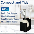Spacewiser TidyNook Silicone Sink Caddy - Sponge Holder for Kitchen Sink, Dish Brush Holder, Fits Scrub Daddy Sponges, Scrub Mommy, and all Dish Sponges, Compact Kitchen Sinks Organizer Caddy, No Rust