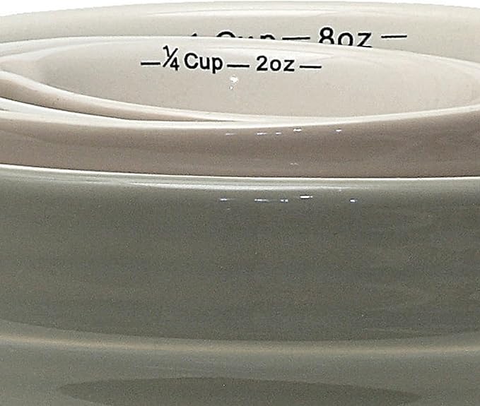 Creative Co-Op Batter Bowl Shaped Measuring Cups in Greys (Set of 4 Sizes)