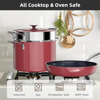 Nuwave Lux 13pc Forged Lightweight Cookware Set PFAS Free, Healthy G10 Duralon Ceramic Coating, Ultra Non-Stick, Stay-Cool Handles, Works on All Cooktops & Induction Ready