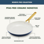 GreenPan Nonstick Reserve Pro 10” & 12” Frying Pan Set, NSF Certified Ceramic, Hard Anodized PFAS-Free Skillets, Stainless Steel Handles, Oven & Dishwasher Safe, Twilight Blue