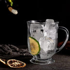 Glass Mug Set of 8, 15 oz Large Capacity Coffee Mugs with Handles, Clear, with 8 Spoons; Ideal for Latte, Espresso, Juice, Tea